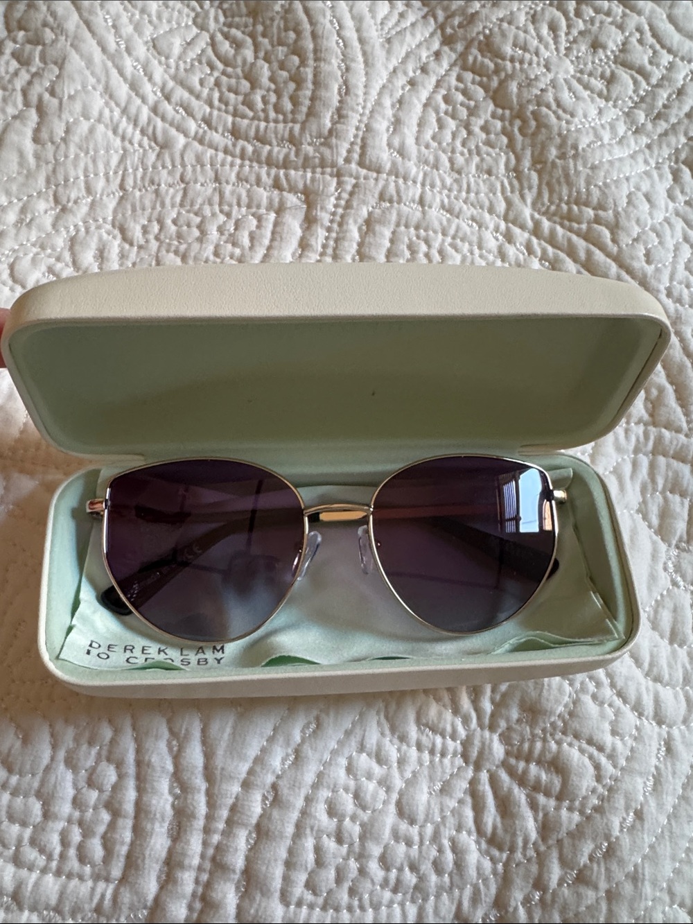 Derek Lam -Kirby light gold Frame Sunglasses with purple Lenses